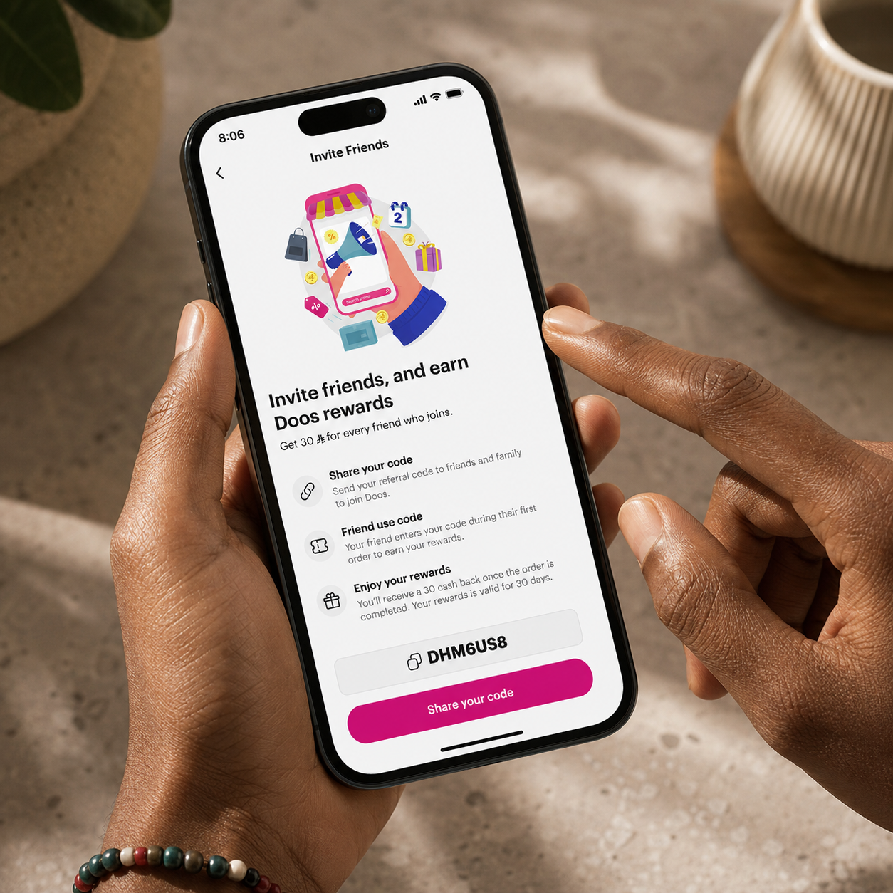 Invite friends on Doos